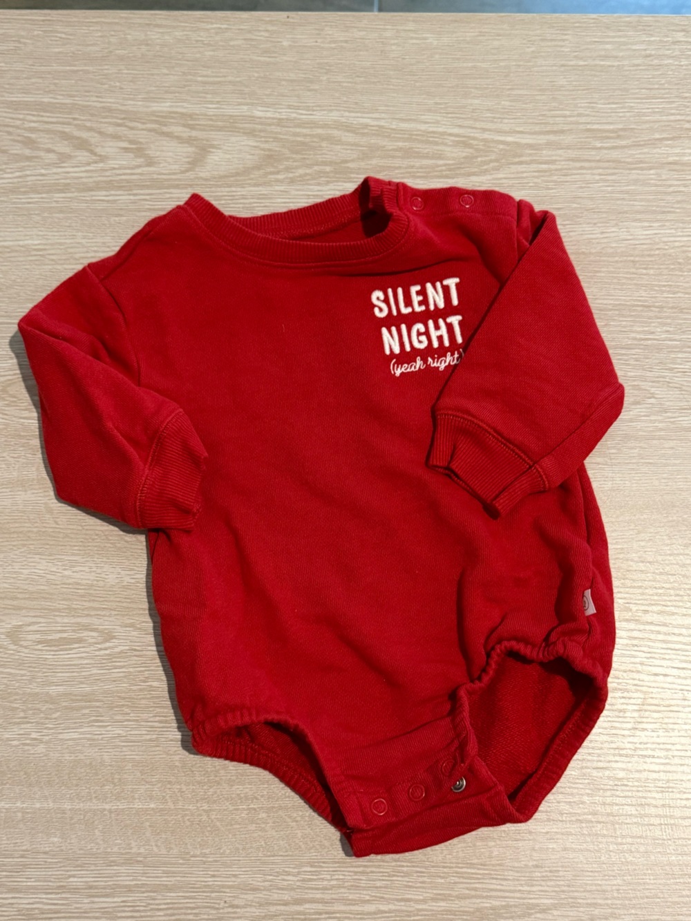 Carter's Red 'Silent Night' Long-Sleeve Bodysuit